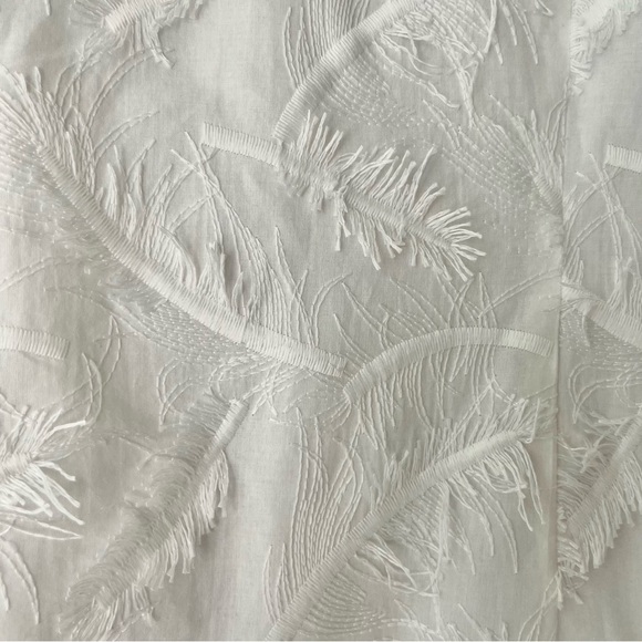 Great for Holiday Event ❄️🥂 Persifor White Embroidered Fringe Leaf Clare Dress - Picture 6 of 12